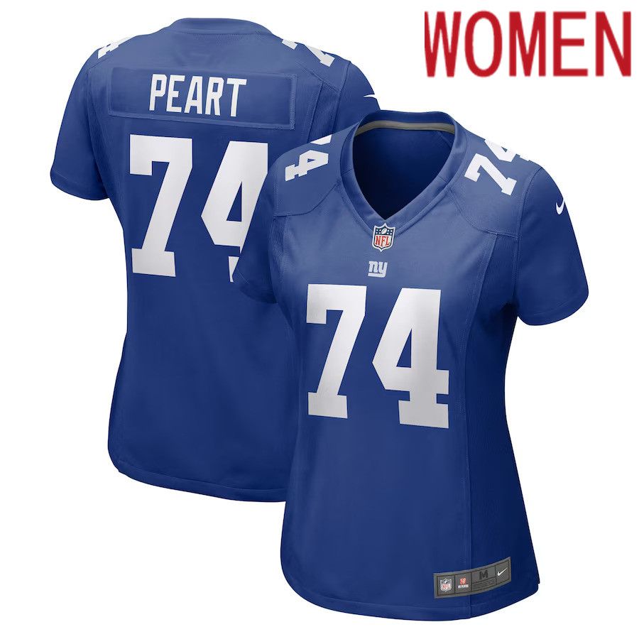 Women New York Giants 74 Matt Peart Nike Royal Game NFL Jersey